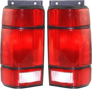 Tail Light Lens and Housing Pair/Set for 1991-1994 Ford Explorer, Right (Passenger) and Left (Driver) Replacement