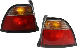 Tail Light Pair/Set for 1996-1997 Honda Accord, Right (Passenger) and Left (Driver), Outer, Lens and Housing, Excluding Wagon - Replacement