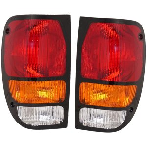 Tail Light Lens and Housing Pair/Set for 1994-2000 Mazda Pickup Right (Passenger) & Left (Driver) Replacement