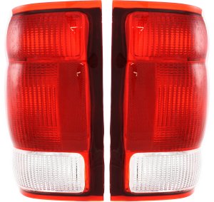 Tail Light Lens and Housing Pair/Set for Ford Ranger 2000-2000, Right (Passenger) and Left (Driver) Replacement