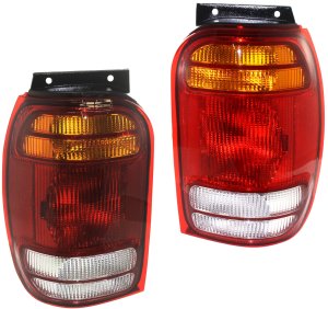 Tail Light Pair/Set for 1999 Ford Explorer, Right (Passenger) and Left (Driver), Lens and Housing Replacement