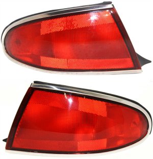 Tail Light Lens and Housing Pair/Set for Buick Century 1997-2005, Right (Passenger) and Left (Driver) Replacement