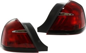 Tail Light Lens and Housing Pair/Set for 1998-2002 Mercury Grand Marquis, Right (Passenger) and Left (Driver) Replacement