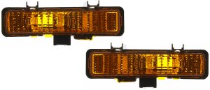 Signal Light Pair/Set for Chevrolet S10 (1982-1993) / GMC Jimmy (1983-1994), Right (Passenger) and Left (Driver), Lens and Housing, On Bumper Replacement