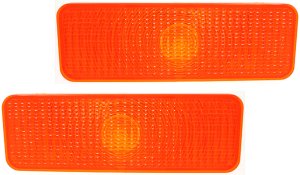 Front Bumper Tow Hook Pair/Set for Ford Bronco/F-150/F-250/F-350, 1980-1986, Right (Passenger) and Left (Driver), Amber Lens Light, Replacement