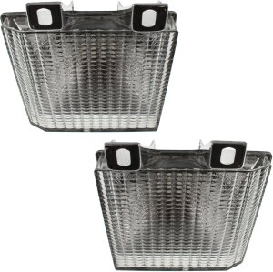 Park Light Lens and Housing Pair/Set for 1983-1988 Chevrolet Suburban with Dual Headlights, Right (Passenger) and Left (Driver) Side, Replacement