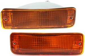 Signal Light Assembly Pair/Set for 1989-1993 Toyota Pickup, Includes Right (Passenger) and Left (Driver) Replacement Lights