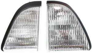 Park Light Pair/Set for 1987-1993 Ford Mustang, Right (Passenger) and Left (Driver) Lights, Lens and Housing Replacement