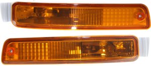 Signal Light Assembly Pair/Set for Toyota Camry 1995-1996, Includes Right (Passenger) and Left (Driver) On Bumper Inner Lights, 2-Piece Replacement Pair/Set