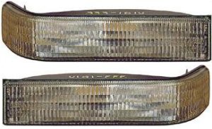 Signal Light Pair/Set for 1993-1996 Grand Cherokee, Includes Right (Passenger) and Left (Driver), Lens and Housing, Positioned Below Headlight, Replacement by Jeep