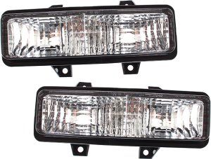 Park Light Pair/Set for 1989-1991 Suburban, 1992-1996 Full Size Van, Right (Passenger) and Left (Driver), Lens and Housing, Below Dual Head Replacement