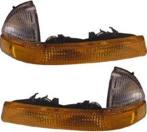 Park Light Lens and Housing Pair/Set for 1997-2004 Dodge Dakota, Right (Passenger) and Left (Driver), Replacement