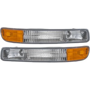 Park Light Pair/Set for Sierra P/U 1999-2007, Lens and Housing, Right (Passenger) and Left (Driver), Old Body Style, Replacement by GMC