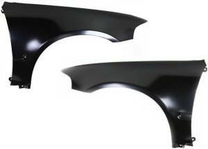 Front Fender Pair/Set for 1992-1995 Honda Civic Hatchback, Right (Passenger) and Left (Driver), Primed (Ready to Paint), Without Molding Holes, Replacement
