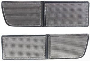 Towing Eye Cover Pair/Set for 1993-1999 Jetta, Right (Passenger) and Left (Driver) with Fog Light Cover, Reflector, Replacement