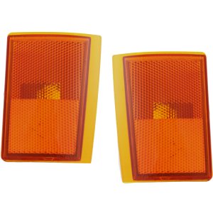 Front Side Marker Light Lower Right (Passenger) and Left (Driver) Lens and Housing for 1988-1993 Chevrolet C/K Full Size - Replacement Pair/Set