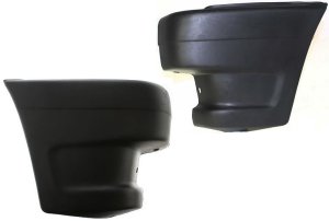 Front Bumper End Pair/Set for 1990-1993 Mazda Pickup 2WD (Two-Wheel Drive), Pair/Set of 2, Right (Passenger) and Left (Driver), Primed (Ready to Paint), without Molding Holes, Replacement
