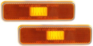 Front Side Marker Light Pair/Set for 1981-1993 Dodge Full Size Pickup, Right (Passenger) and Left (Driver), Lens and Housing Replacement