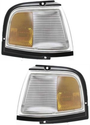 Corner Light Pair/Set for Oldsmobile Cutlass Ciera 1987-1996, Right (Passenger) and Left (Driver), Lens and Housing, Pair/Set of 2 Replacement