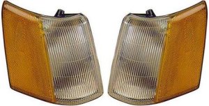 Corner Light Pair/Set for Jeep Grand Cherokee 1993-1998, Right (Passenger) and Left (Driver), Lens and Housing, Pair/Set of 2, Replacement