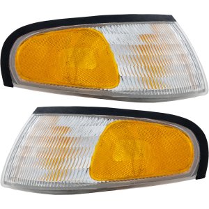 Corner Light for Ford Mustang 1994-1998, Right (Passenger) and Left (Driver), Pair/Set of 2, Lens and Housing Replacement