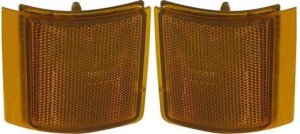 Front Side Marker Light Lens and Housing Pair/Set for 1994-2002 GMC C/K Full Size Pickup, Right (Passenger) and Left (Driver), Lower Position Replacement