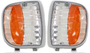 Corner Light Pair/Set for Mazda B2300/B3000/B4000 1994-1997, Right (Passenger) and Left (Driver), Lens and Housing Replacement Pair/Set