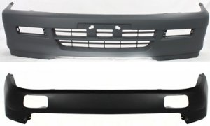 Front and Rear Bumper Cover Set for 1999 Mitsubishi Montero Sport, Primed (Ready to Paint) Replacement