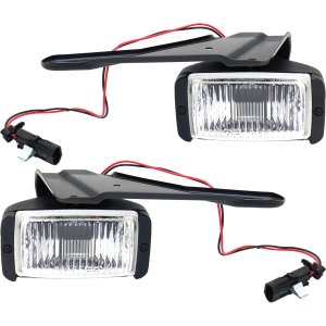 Front Fog Light Assembly Pair/Set for Chevrolet C/K Full Size Pickup, 1988-2000, Left (Driver) & Right (Passenger), Replacement