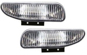 Front Fog Light Pair/Set for Ford Mustang 1994-1998, Right (Passenger) and Left (Driver), Lens and Housing, Excluding Cobra Model, Replacement