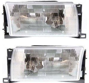 Headlight Assembly Pair/Set for Mercury Villager 1993-1995, Includes Right (Passenger) and Left (Driver) Halogen Headlights, Replacement