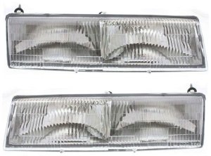 Headlight Assembly for 1989-1990 Cougar, 1992-1994 Grand Marquis, Mercury, Halogen, Right (Passenger) and Left (Driver), Replacement Pair/Set