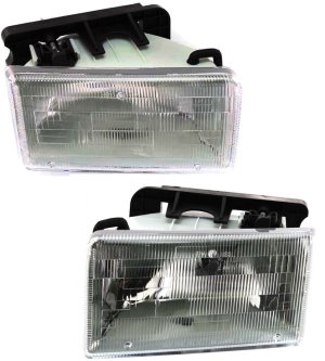Headlight Assembly Pair/Set for 1991-1996 Dakota, Right (Passenger) and Left (Driver), Halogen, with Aero Package, Replacement