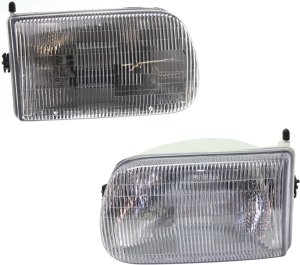 Headlight Assembly Pair/Set for 1994-1997 Mazda Pickup, Includes Right (Passenger) and Left (Driver) Halogen Headlights, Replacement 