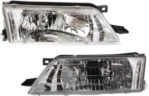 Headlight Assembly for 1997-1999 Nissan Maxima, Right (Passenger) and Left (Driver), Halogen Replacement Pair/Set