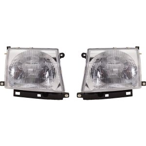 Headlight Assembly Pair/Set for 1997-2000 Toyota Tacoma, Right (Passenger) and Left (Driver), Halogen, Composite Type, 2WD (Two-Wheel Drive) / 1998-2000 4WD (Four-Wheel Drive), Replacement