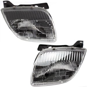 Headlight Assembly for Pontiac Sunfire 1995-2002, Right (Passenger) and Left (Driver), Halogen Replacement Pair/Set