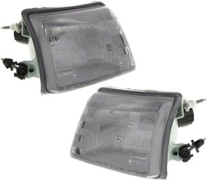 Headlight Assembly Pair/Set for 1998-2000 Ford Ranger, Includes Right (Passenger) and Left (Driver) Halogen Headlights, Replacement