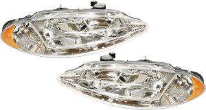 Headlight Assembly for Dodge Intrepid 1998-2004, Right (Passenger) and Left (Driver), Halogen with Leveling, Replacement Pair/Set