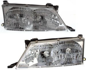 Headlight Assembly Pair/Set for 1998-1999 Toyota Avalon, Right (Passenger) and Left (Driver) Halogen Replacement