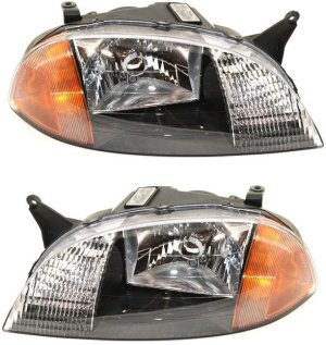 Headlight Pair/Set for Suzuki Metro/Swift 1998-2001, Right (Passenger) & Left (Driver), Composite, Halogen, Lens and Housing, Replacement
