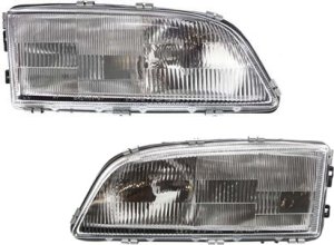 Headlight Assembly Pair/Set for Volvo C70 1998-2002, Right (Passenger) and Left (Driver), Halogen, Without Leveling, Replacement