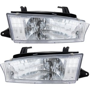 Headlight Assembly Pair/Set for Subaru Legacy 1997-1999, Right (Passenger) and Left (Driver), Halogen, From 5-1997 Replacement
