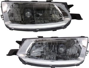 Headlight Assembly Pair/Set for Toyota Solara 1999-2001, Right (Passenger) & Left (Driver), Halogen Replacement