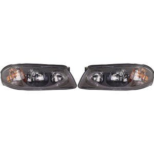 Headlight Assembly Pair/Set for 2000-2004 Chevrolet Impala, Right (Passenger) and Left (Driver), Composite, Halogen, Up to 2-05-2004, Replacement