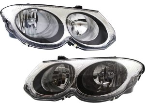 Headlight Assembly for 1999-2004 Chrysler 300M, Right (Passenger) and Left (Driver), Halogen, Replacement Pair/Set