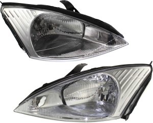 Headlight Assembly for 2000-2002 Focus, Right (Passenger) and Left (Driver), Halogen, Replacement Pair/Set