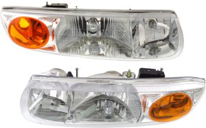 Headlight Assembly Pair/Set for S-Series 2000-2002, Right (Passenger) and Left (Driver), Halogen, Suitable for Sedan/Wagon - Replacement