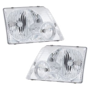 Headlight Assembly for 2002-2005 Ford Explorer, Halogen, Right (Passenger) and Left (Driver), Excludes 2002-2003 Sport Model, Replacement Pair/Set