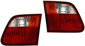 Tail Light Pair/Set for 1999-2000 Honda Civic Sedan, Inner, Lens and Housing, Right (Passenger) and Left (Driver) Replacement